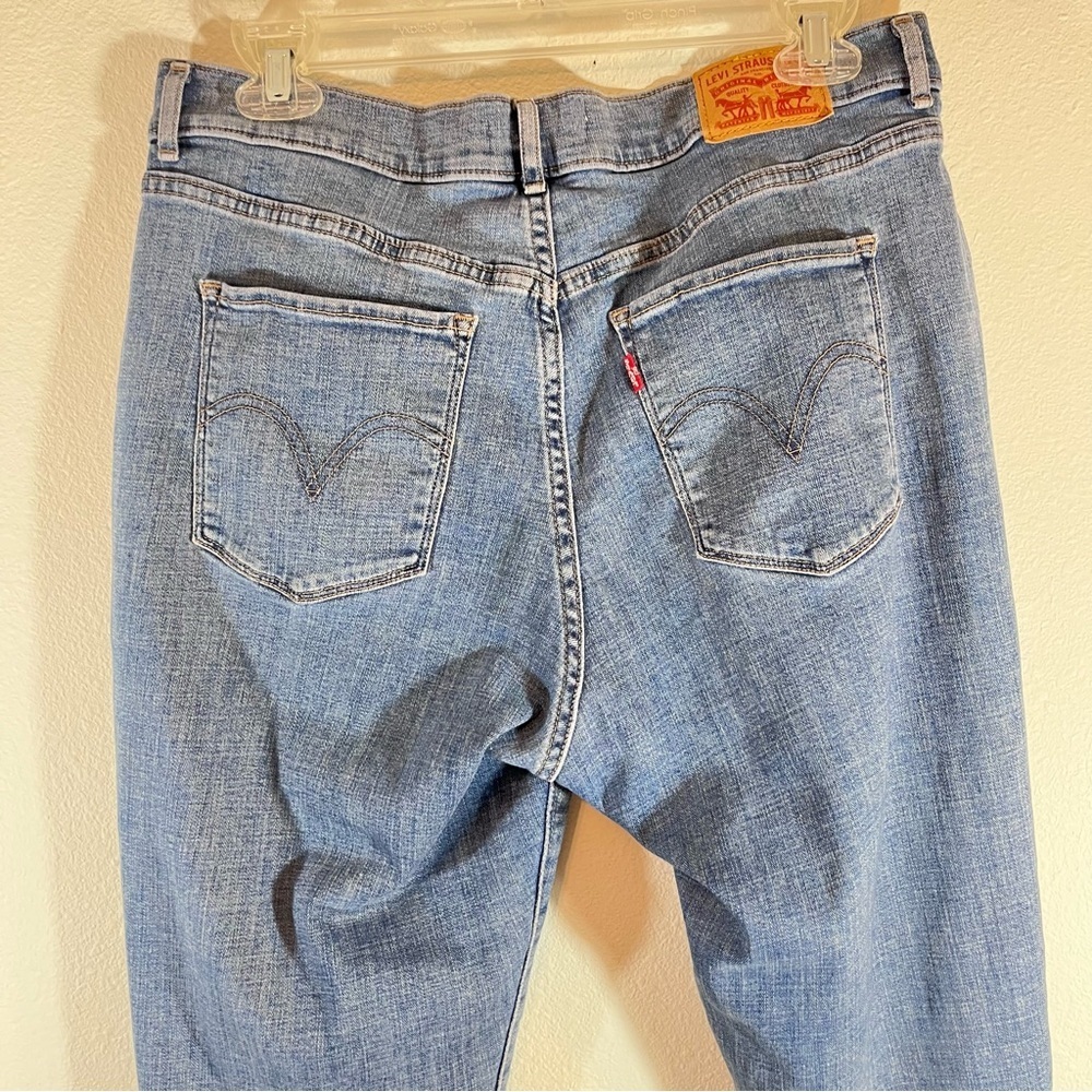 Levi's Women's Classic Crop Blue Jeans - Size 14 / W32 Elastane Retro - Picture 7 of 15